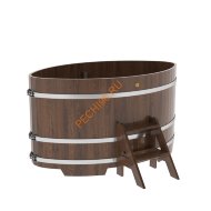 Купель для бани BentWood овальная из мореного дуба Премиум, 1,12х1,83 м