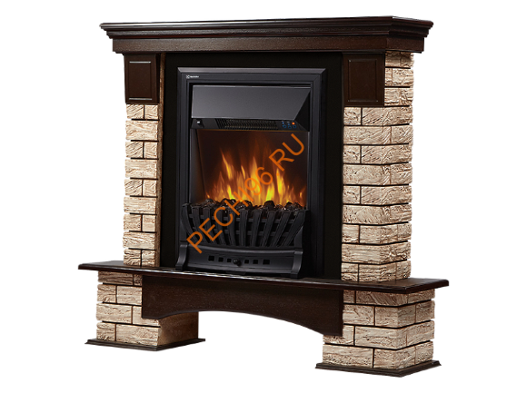 Электрокамин Electrolux Classic EFP/P-1020LS с порталом Firelight Forte Wood Classic, камень коричневый