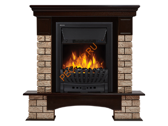 Электрокамин Electrolux Classic EFP/P-1020LS с порталом Firelight Forte Wood Classic, камень коричневый