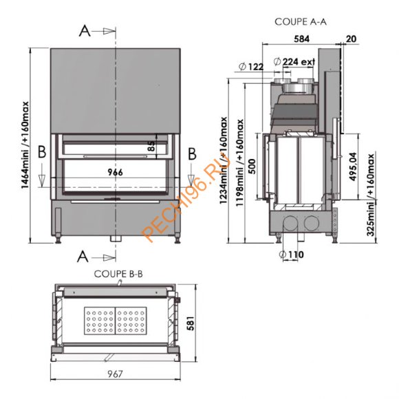 Каминная топка CHAZELLES Cloud 100 R DF Каминная топка CHAZELLES Cloud 100 R DF