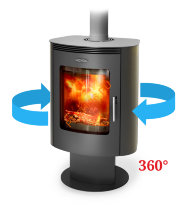 Печь-камин ТМФ Визиера черная бронза, поворотная на 360° Печь-камин ТМФ Визиера черная бронза, поворотная на 360°