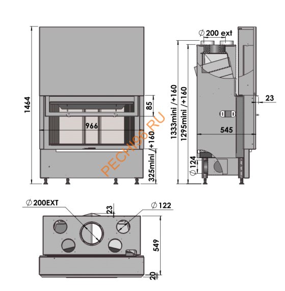 Каминная топка CHAZELLES Cloud 100 R