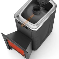 Печь банная Ангара 2012 Inox Витра антрацит