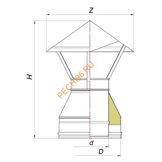 Зонт ВУЛКАН VBR D115 мм, нерж 0.5, черный