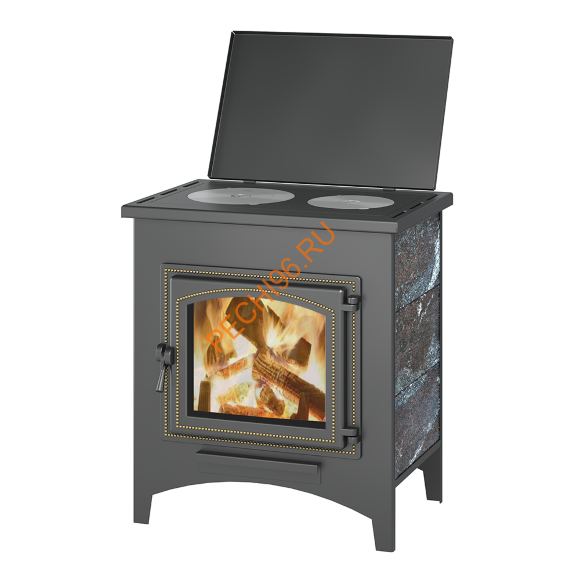 Печь-Камин Везувий ПК-04(240) 12 кВт, Амфиболит с плитой Печь-Камин Везувий ПК-04(240) 12 кВт, Амфиболит с плитой