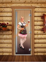 Дверь стеклянная DoorWood «Престиж», 800х2000мм, с фотопечатью «Фрау Марта» Дверь стеклянная DoorWood «Престиж», 800х2000мм, с фотопечатью «Фрау Марта»