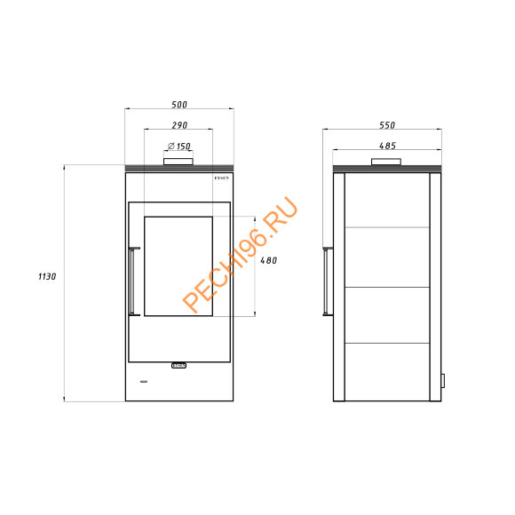 Печь-Камин Eysen V 10 керамогранит Печь-Камин Eysen V 10 керамогранит