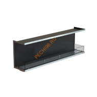 Биокамин фронтальный 1700х500х300 мм, стекло тонированное, рамка нержавейка Биокамин фронтальный 1700х500х300 мм, стекло тонированное, рамка нержавейка