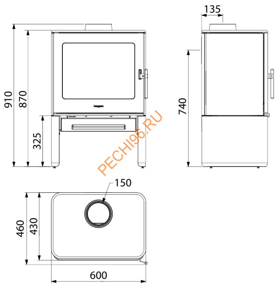 Чугунная печь-камин Hergom E40 Чугунная печь-камин Hergom E40