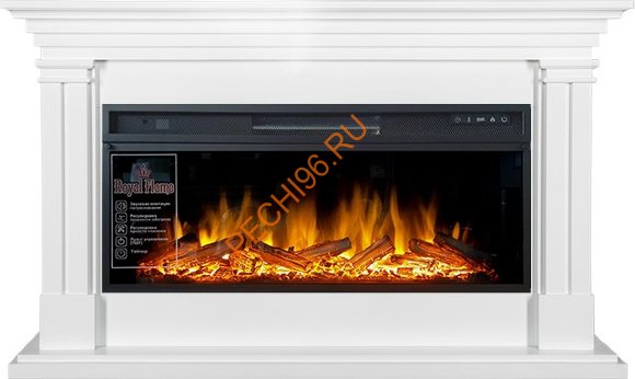 Электрокамин Royal Flame Lyon белый с очагом Vision 42 LOG LED
