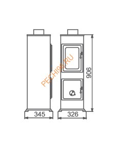Стальная печь-камин Thorma BOZEN TOP бежевая