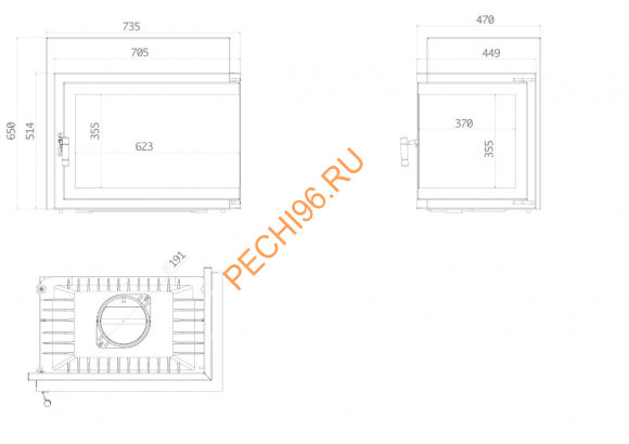 Каминная угловая топка ECHA-TECH ECT Font/700/L/R 14 кВт Каминная угловая топка ECHA-TECH ECT Font/700/L/R 14 кВт