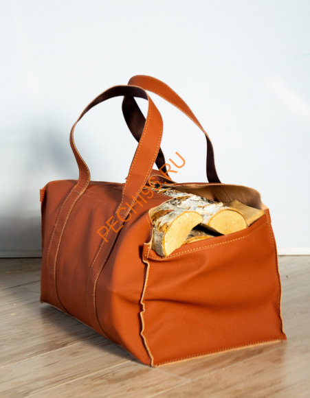 Дровница-сумка Fire&Wood Ottawa с коробом, экокожа медно-рыжая