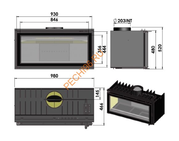 Каминная топка CHAZELLES VE1000 Каминная топка CHAZELLES VE1000