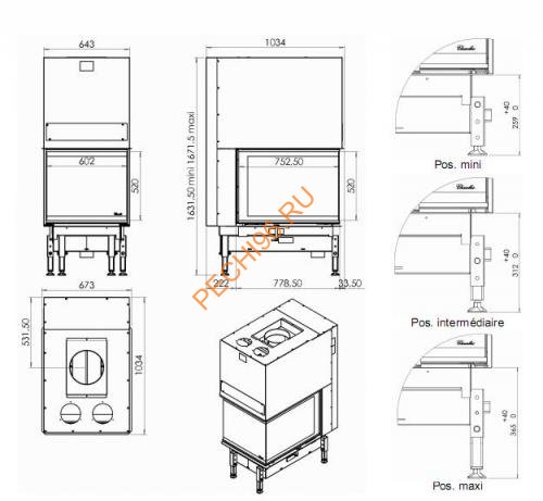 Дровяной камин CHAZELLES Manhattan с топкой D1000 EPI