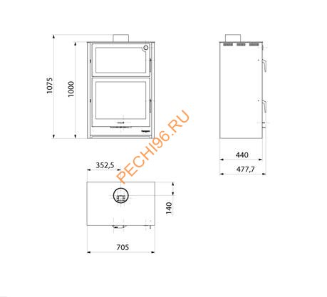 Стальная печь-камин Hergom Arce Стальная печь-камин Hergom Arce