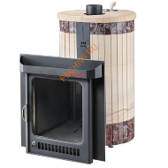 Печь банная Ферингер Оптима ПФ Окаменевшее дерево перенесённый рисунок+Россо Леванте