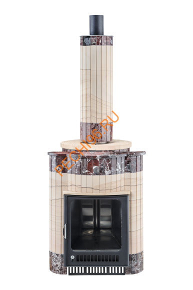 Печь банная Ферингер Оптима ПФ Окаменевшее дерево перенесённый рисунок+Россо Леванте