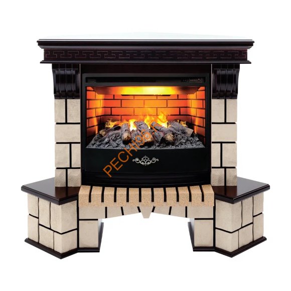 Электрокамин RealFlame Stone Corner 25,5 AO с очагом 3D Firestar 25,5