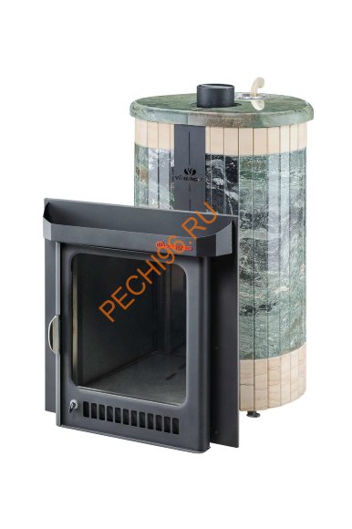 Печь банная Ферингер Малютка ПФ Жадеит перенесённый рисунок+Окаменевшее дерево