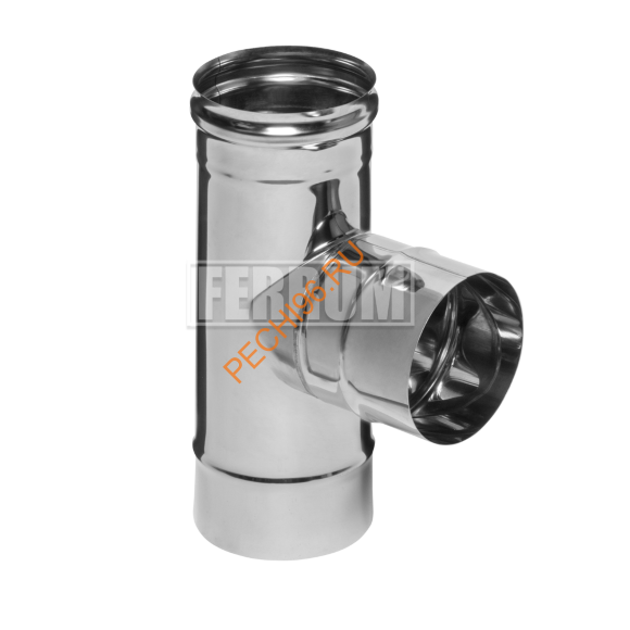 Тройник 90° Феррум, нержавейка AISI 430-0,5 мм, d 130 мм