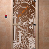Дверь стеклянная DoorWood «Жар-птица бронза», 1800х600 мм
