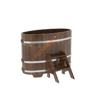 Купель для бани BentWood овальная из сращённой морёной лиственницы, 0,69х1,31 м