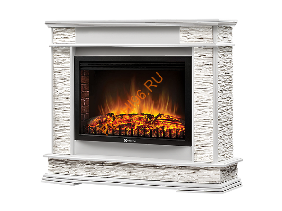 Электрокамин Electrolux EFP/P-2520LS с порталом Firelight Scala 25, сланец белый, белый дуб
