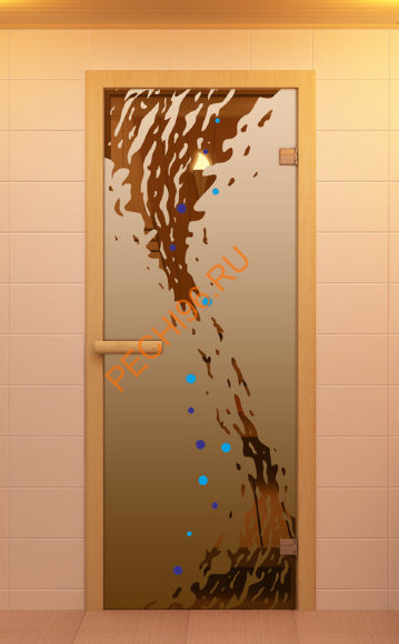 Дверьстеклянная ALDO «Волна» коробка береза