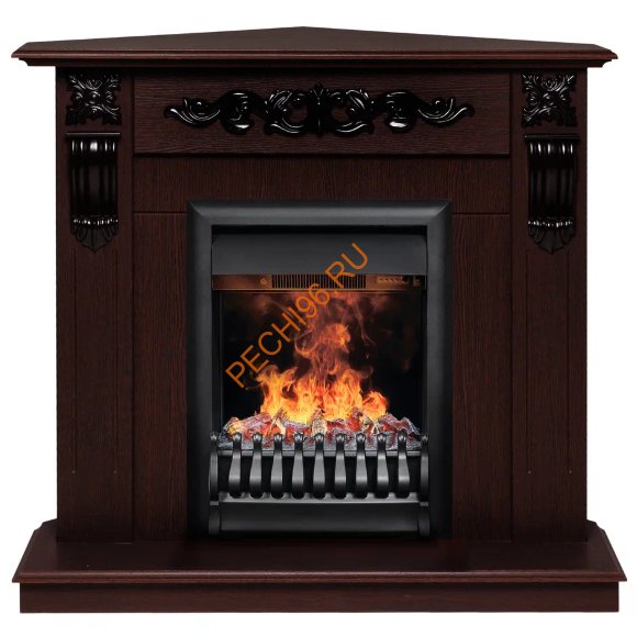 Электрокамин RealFlame Dominica Corner STD/EUG WT/DN с очагом 3D Oregan