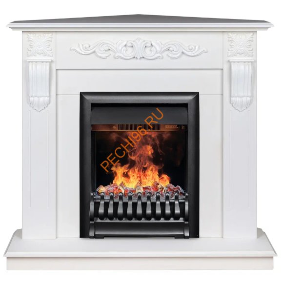 Электрокамин RealFlame Dominica Corner STD/EUG WT/DN с очагом 3D Oregan