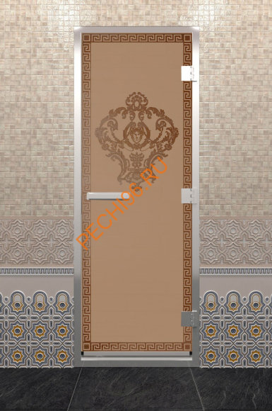 Дверь стеклянная DoorWood Хамам «Версаче» бронза матовая, 1900х700 мм Дверь стеклянная DoorWood Хамам «Версаче» бронза матовая, 1900х700 мм