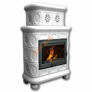 Печь-камин КимрПечь Медальон пристенный двухъярусный Белый