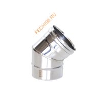 Отвод 45° ТиС Феррит, нержавейка AISI 430-1 мм, D150 мм