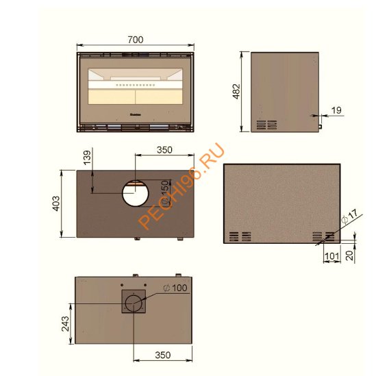 Каминная топка CHAZELLES Ventus 70