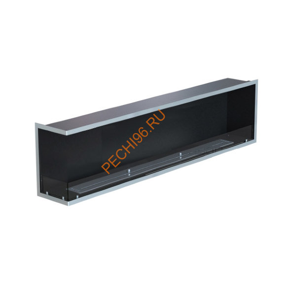 Биокамин угловой 2000х500х300 мм, стекло, рамка нержавейка