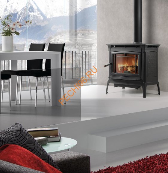 Чугунная печь-камин Hergom Manchester, черная