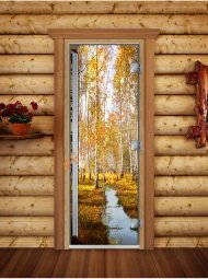 Дверь стеклянная DoorWood «Престиж», 800х2000мм, с фотопечатью «Золотая осень» Дверь стеклянная DoorWood «Престиж», 800х2000мм, с фотопечатью «Золотая осень»