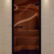 Дверь стеклянная ALDO NEW Black «бронза» 690*1990 мм коробка бук чёрная