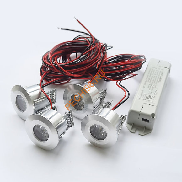 Светодиодный комплект для хамама из 4 светильников с драйвером