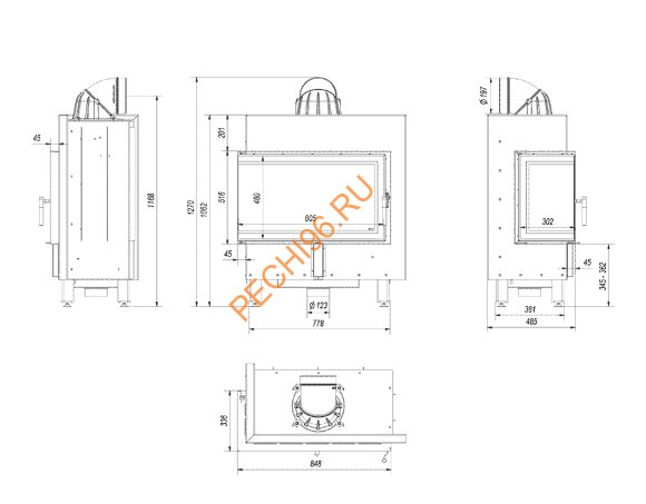 Каминная топка Kratki LUCY/14/L/BS
