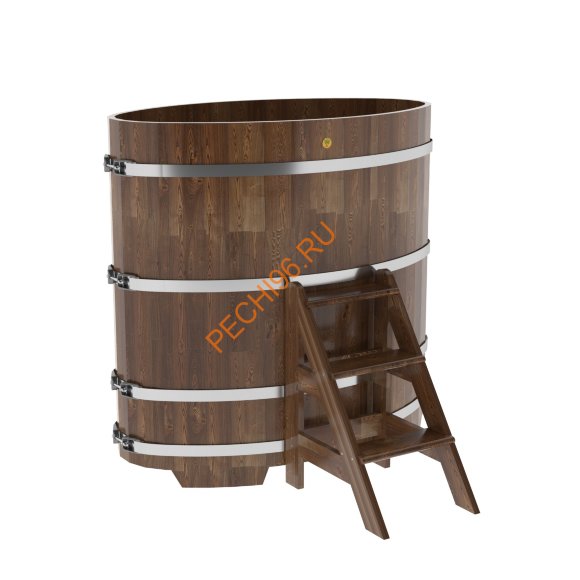 Купель для бани BentWood овальная из сращённой морёной лиственницы, 0,80х1,42 м Купель для бани BentWood овальная из сращённой морёной лиственницы, 0,80х1,42 м