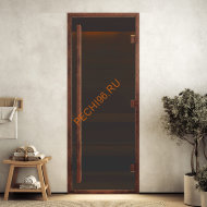 Дверь стеклянная DoorWood Хамам АРТ Wood 29 бронза матовая