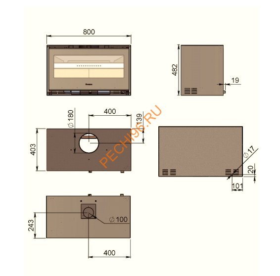 Каминная топка CHAZELLES Ventus 80