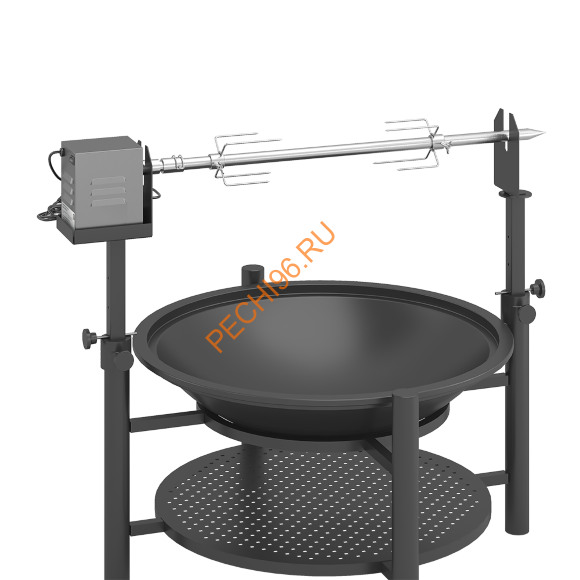 Чугунная Костровая чаша Везувий Fantastic D 700 Люкс + Электровертел