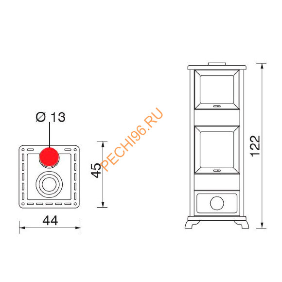 Печь-камин EdilKamin DECOR C CUOIO Печь-камин EdilKamin DECOR C CUOIO