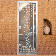 Дверь в хамам стеклянная Арта Премьер Арт 60G Мозаика, коробка алюминий с порогом Дверь в хамам стеклянная Арта Премьер Арт 60G Мозаика, коробка алюминий с порогом