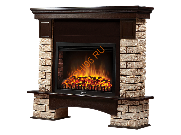 Электрокамин Electrolux Sphere Plus EFP/P-2720RLS с порталом Firelight Forte Wood 25, камень коричневый