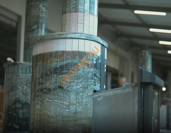 Печь банная Ферингер Оптима ПФ Жадеит перенесённый рисунок+Окаменевшее дерево