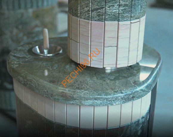 Печь банная Ферингер Оптима ПФ Жадеит перенесённый рисунок+Окаменевшее дерево